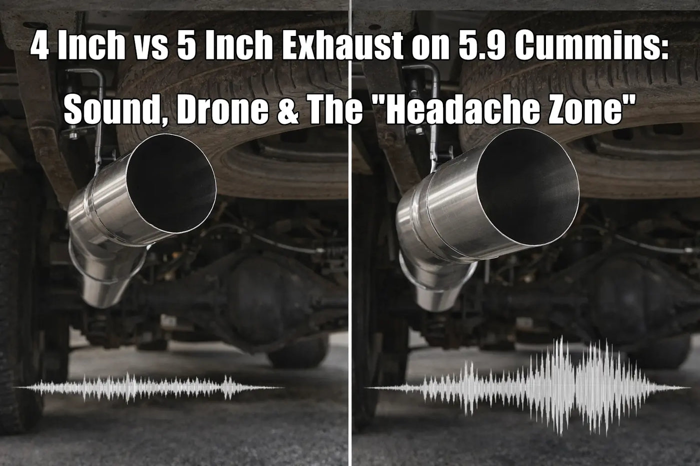 4 Inch vs 5 Inch Exhaust on 5.9 Cummins: Sound, Drone & The "Headache Zone"