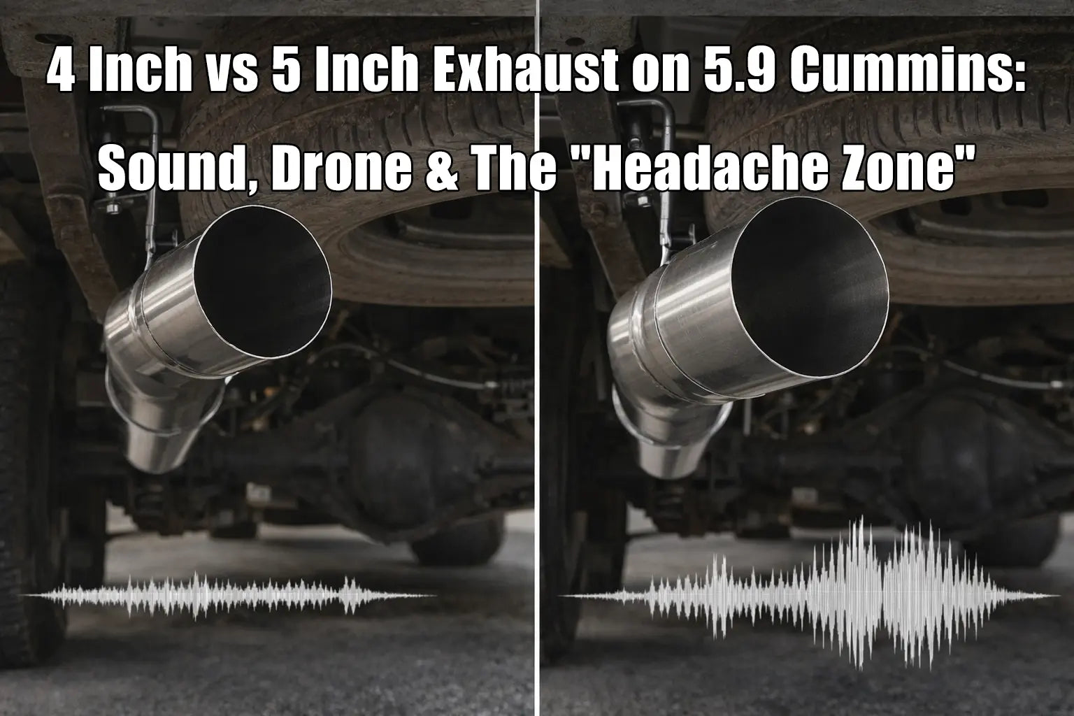 4 Inch vs 5 Inch Exhaust on 5.9 Cummins: Sound, Drone & The "Headache Zone"