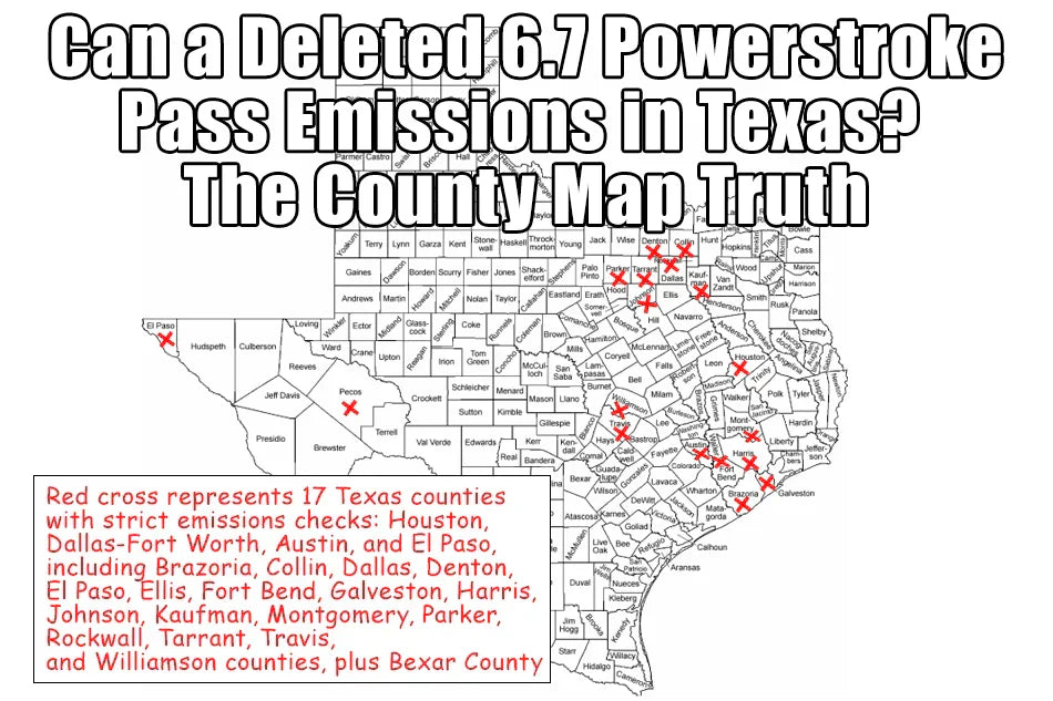 Can a Deleted 6.7 Powerstroke Pass Emissions in Texas? The County Map Truth