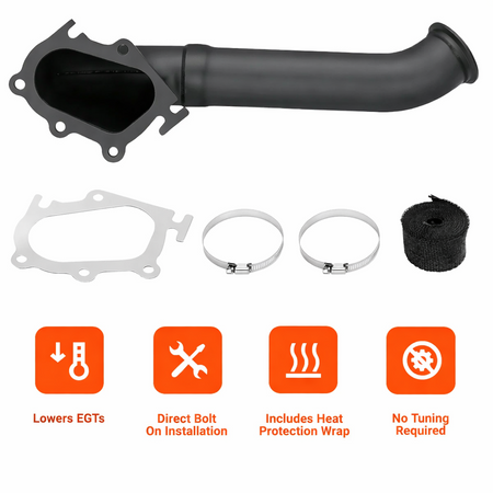 LB7 6.6L Duramax 3 inch downpipe kit clamps gasket heat wrap bolt on