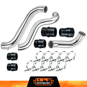 Complete aluminum intercooler pipe kit with silicone couplers and clamps for 2011-2016 Chevy GMC