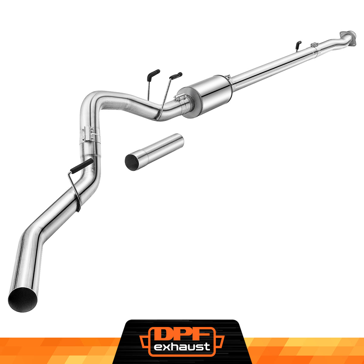 4"/5" 2020+ Ford 6.7 Powerstroke DPF Delete Race Pipe w/Muffler Exhaust-2