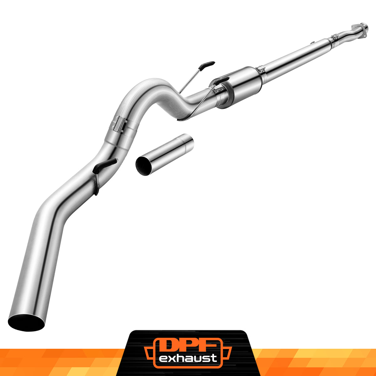 4"/5" 2020+ Ford 6.7 Powerstroke DPF Delete Race Pipe w/Muffler Exhaust-3