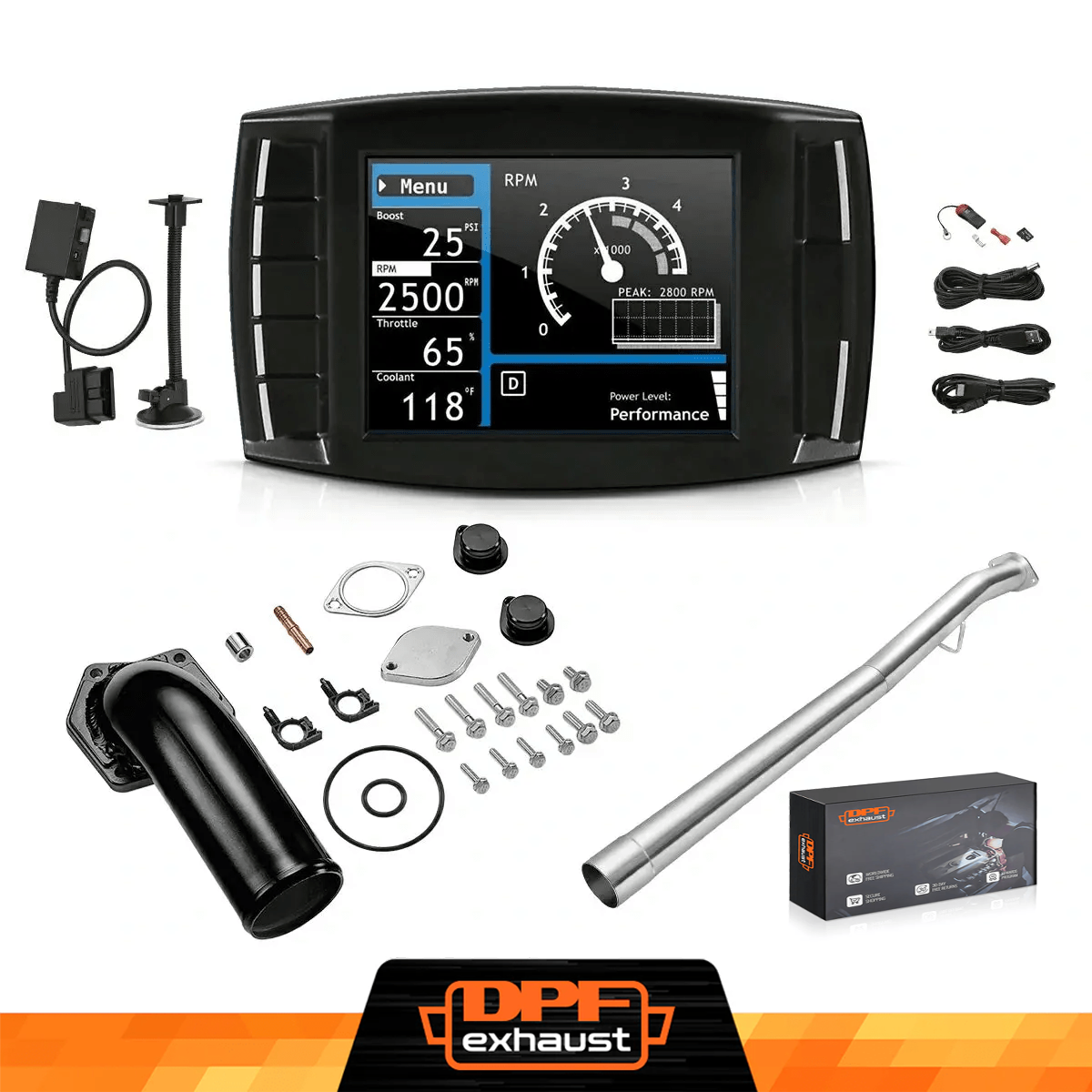 DPF DEF EGR All-in-One Delete Kit with Mini Maxx Tuner for 2008-2010 Ford 6.4L Powerstroke - DPFexhaust.com