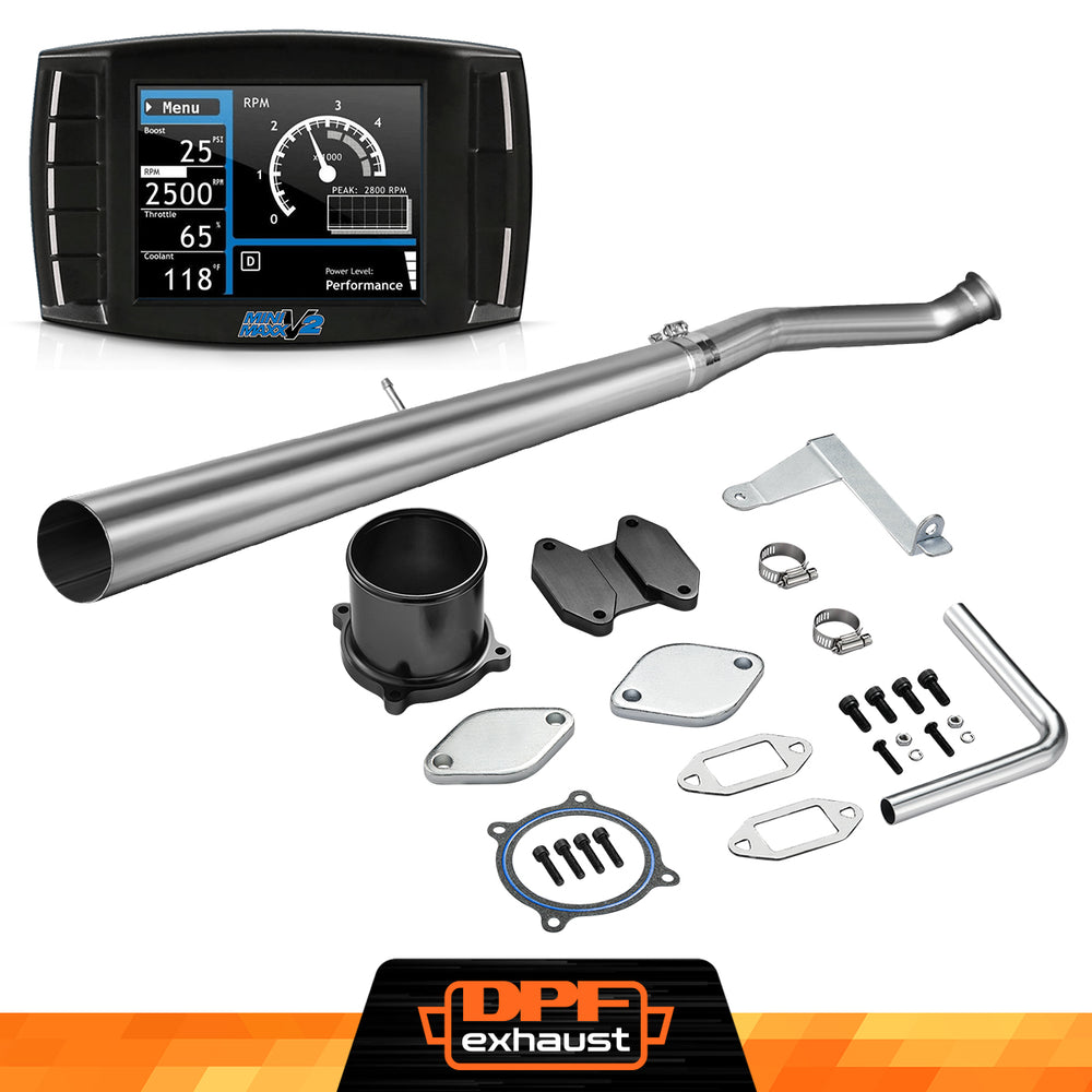Mini Maxx V2, Black, 4-inch DPF diesel performance kit for 2007.5-2009 Ram 6.7L Cummins