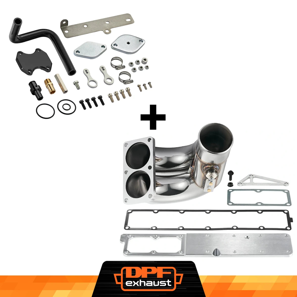 Polished intake manifold, grid-heater delete plate and EGR kit for 2010-2018 Ram 6.7L Cummins