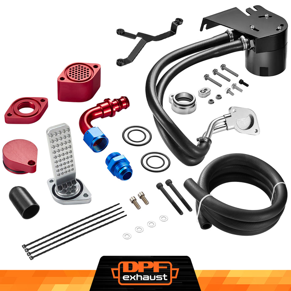 Upgraded CCV Reroute 2011-2025 Ford F250/F350/F450 6.7L Powerstroke, w/Catch Can Internal & External Kit