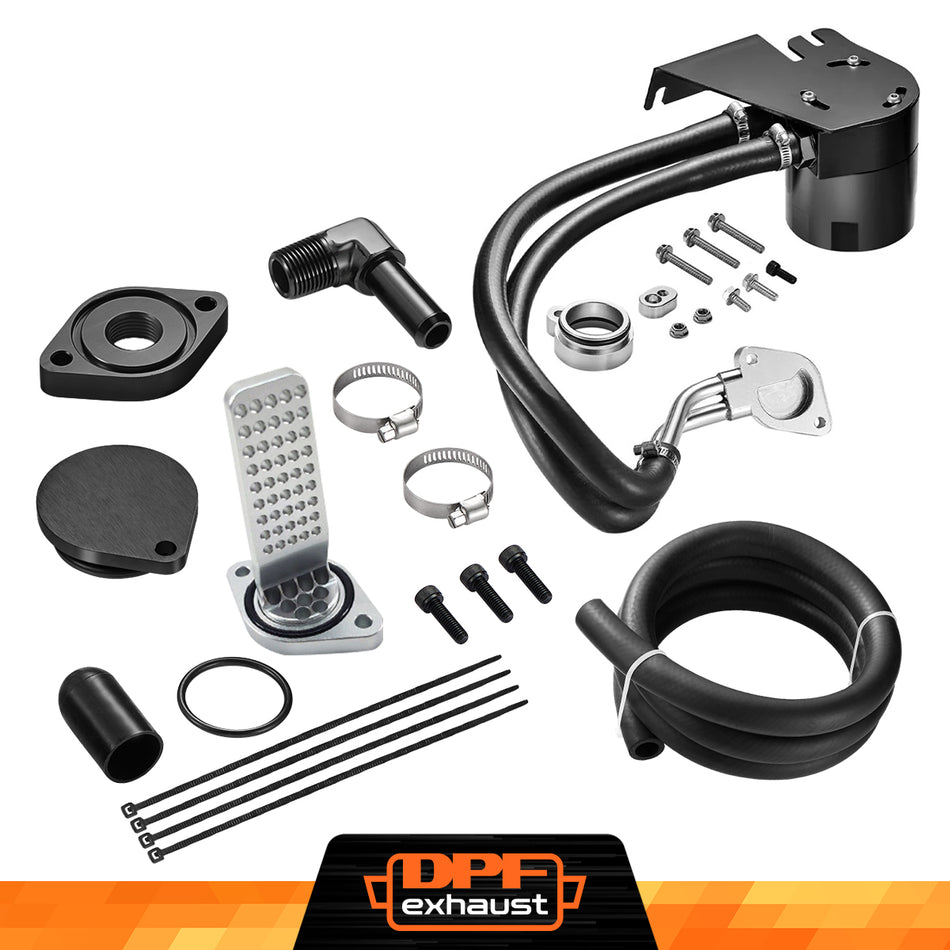 Standard 2011+ Ford 6.7L Powerstroke CCV Reroute/Delete w/Catch Can Internal&External Kit-1