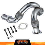 Ford 6.0L Powerstroke passenger-side exhaust up-pipe with gasket and mounting bolts