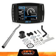 Mini Maxx V2 tuner with black EGR delete components and race pipe for 2010-2012 Ram 6.7L Cummins