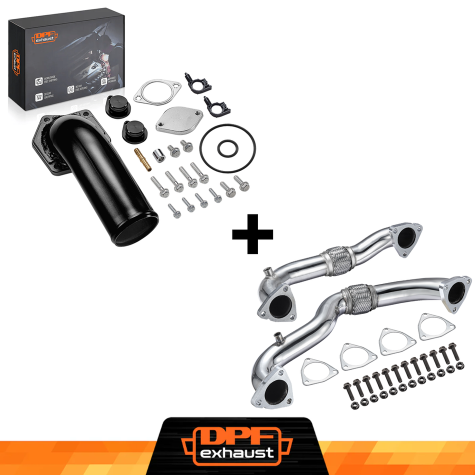 EGR Delete Kit with Exhaust Up-Pipe for 2008-2010 Ford 6.4L Powerstroke F250/F350/F450