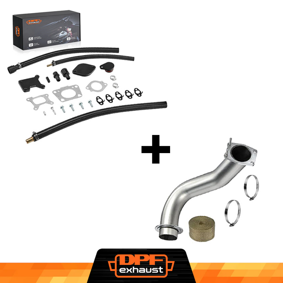 EGR Valve Cooler Delete with 3.5" Downpipe Exhaust for 2017-2023 L5P 6.6L Duramax